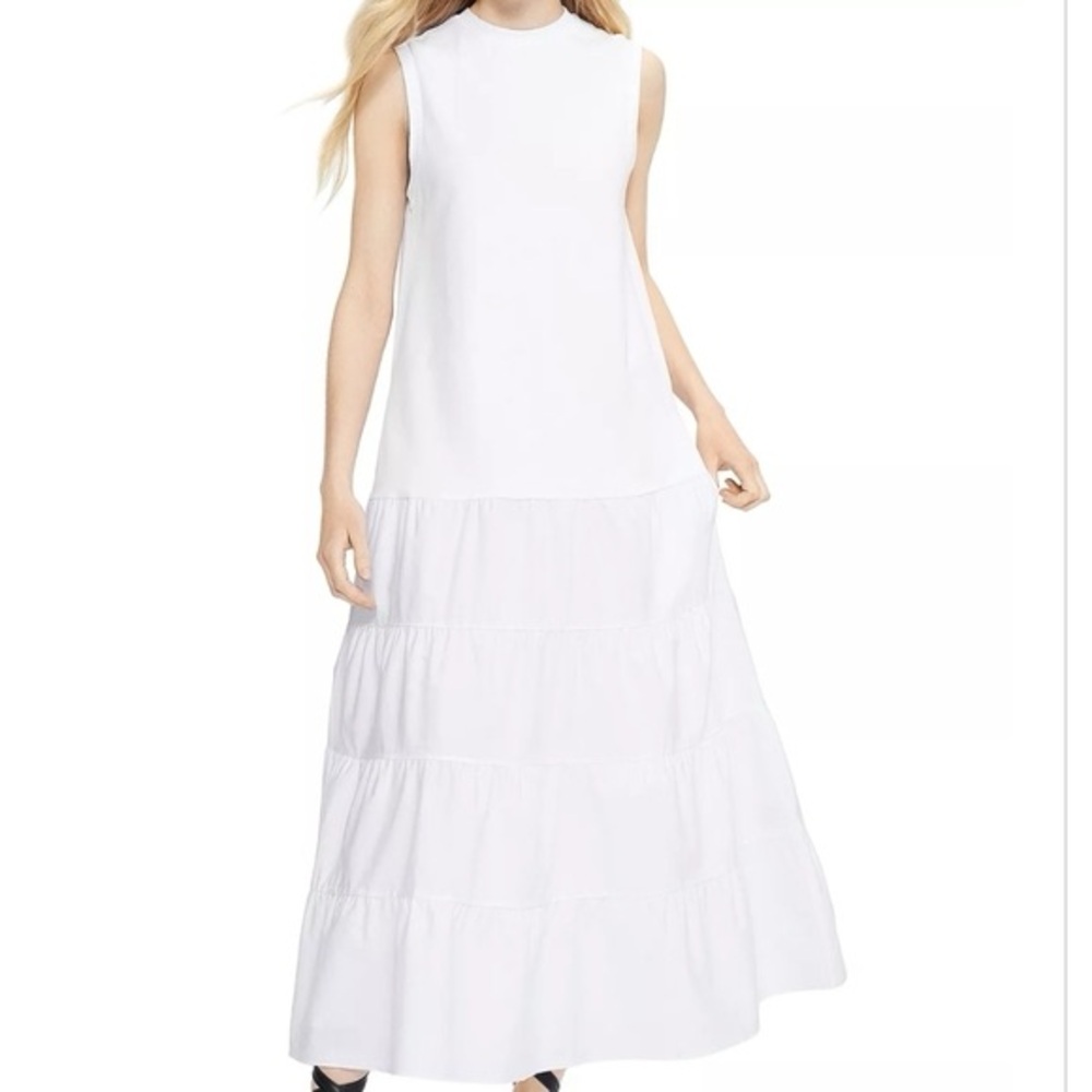 Ted Baker White Sleeveless Tiered Maxi Sundress